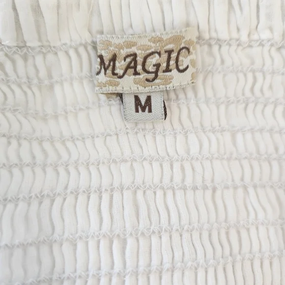 Magic White Eyelet & Lace Trim Maxi Dress Size Medium - Picture 10 of 12